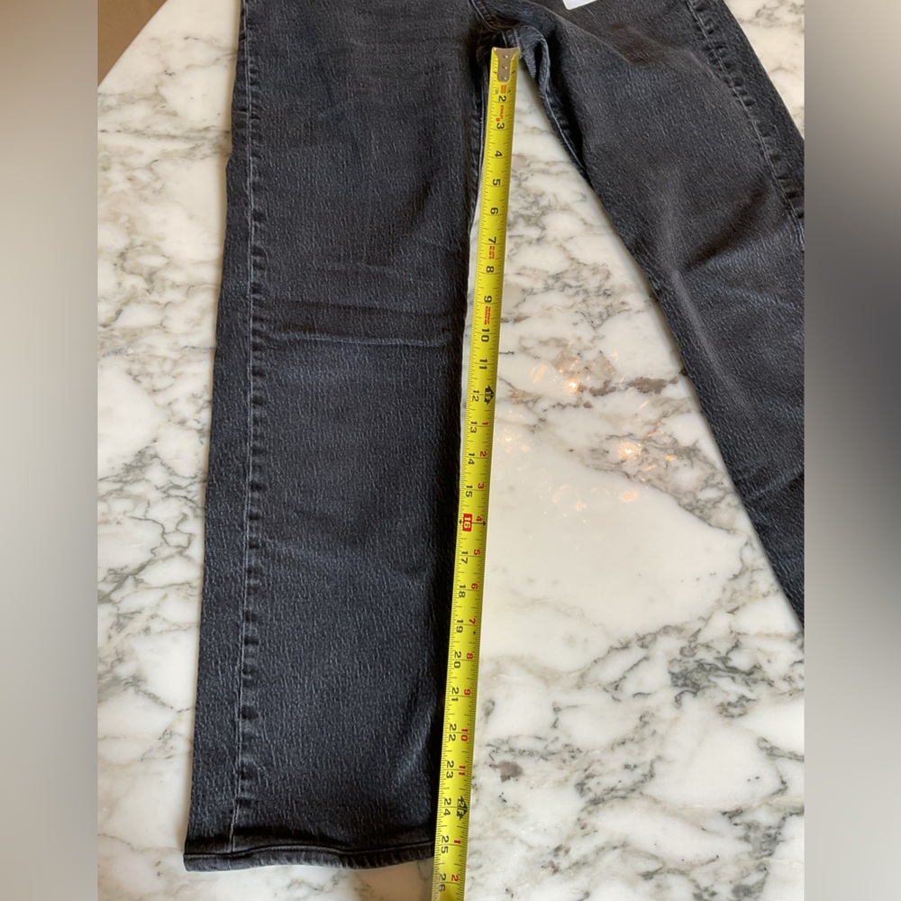 EUC Madewell Curvy 90s Black Wash Straight Jeans Sz 26  - NM273 - broken zipper - Picture 5 of 9